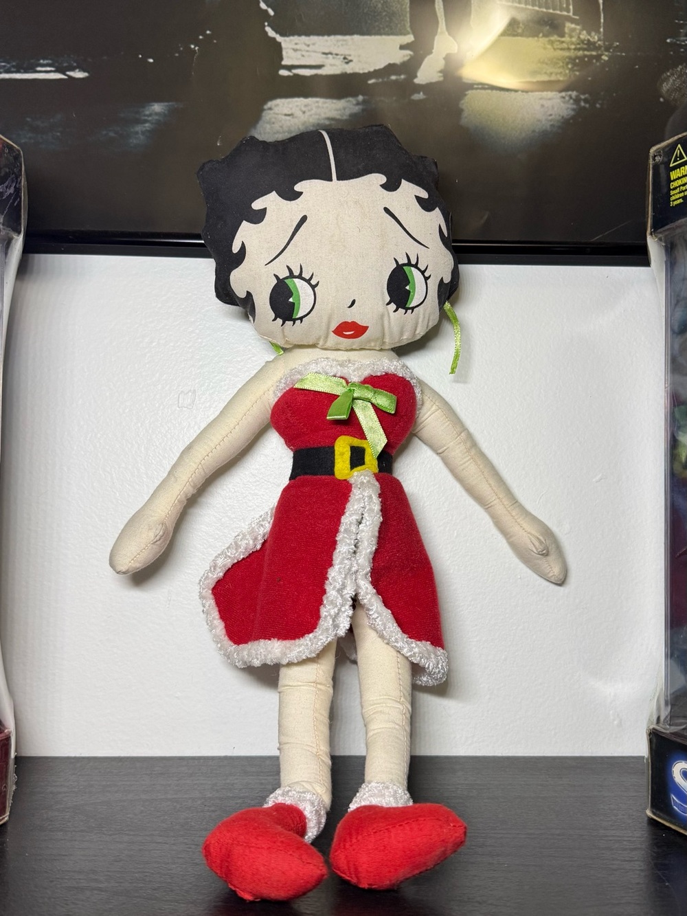 Vintage 1990s Betty Boop Santa 20 Inch Christmas Cloth Plush Doll